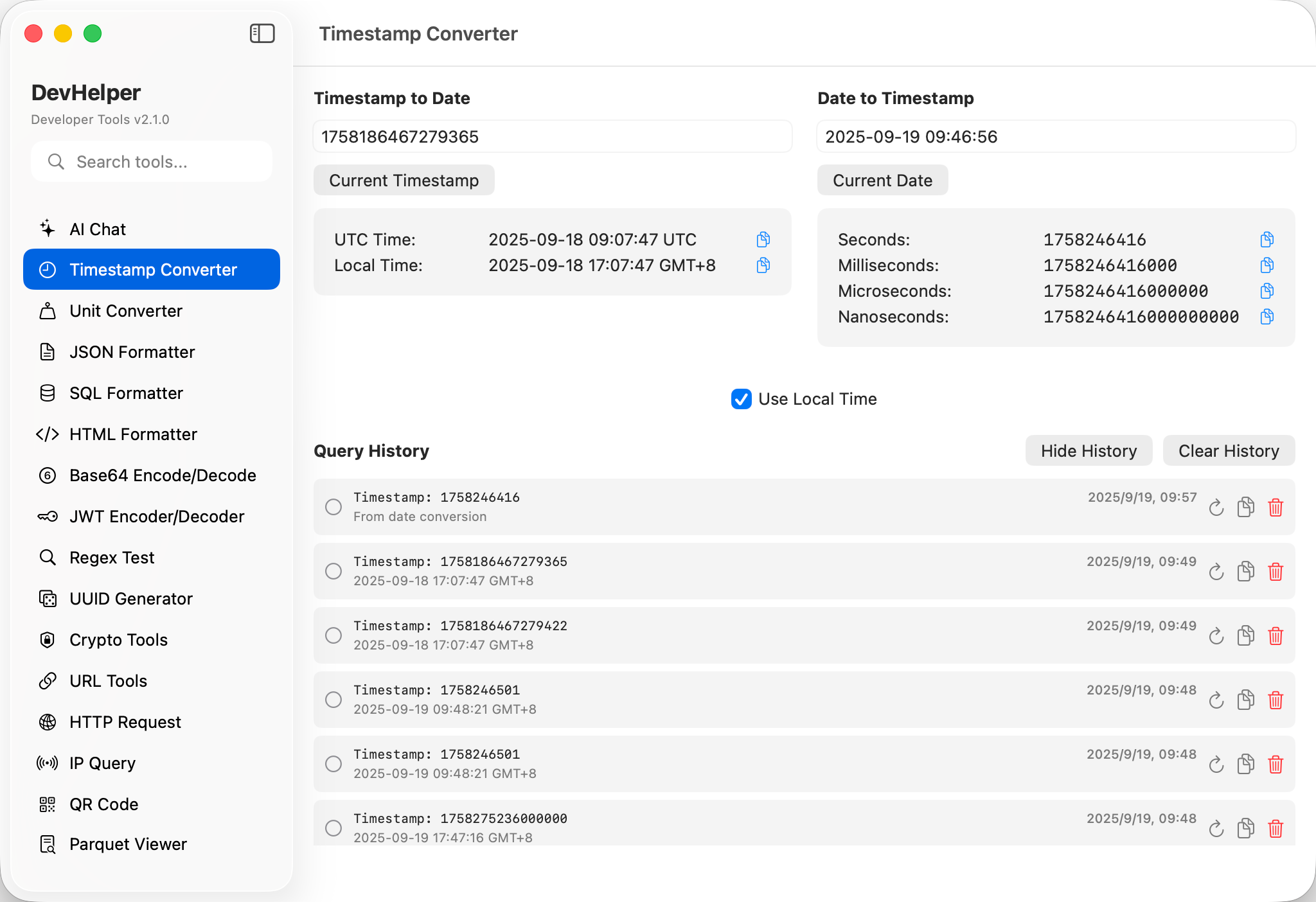 Timestamp Converter Screenshot