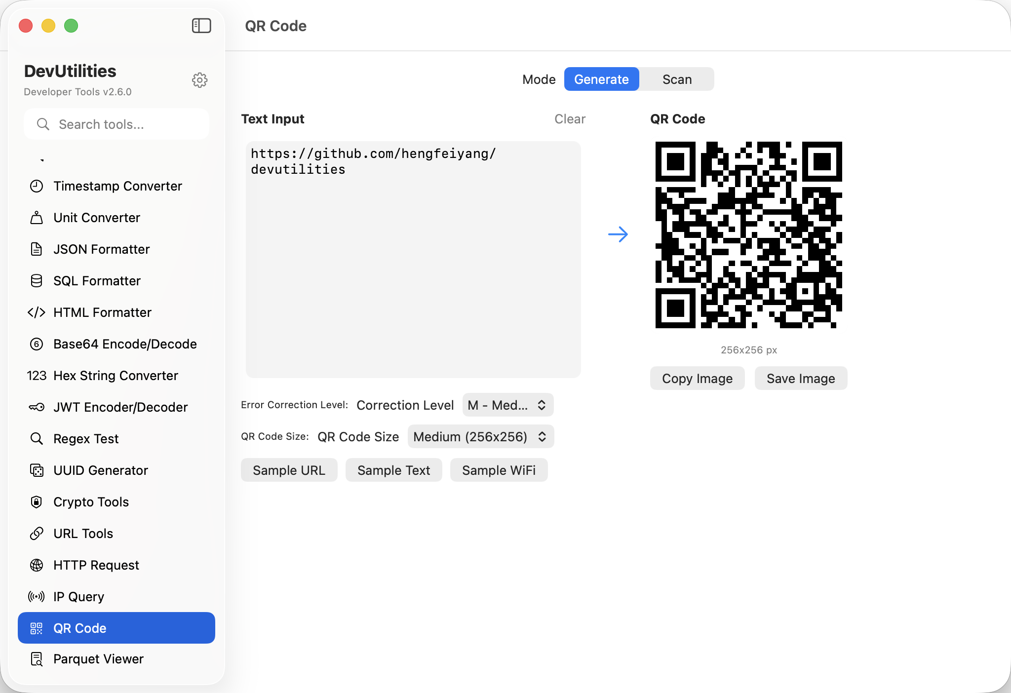 QR Code Screenshot