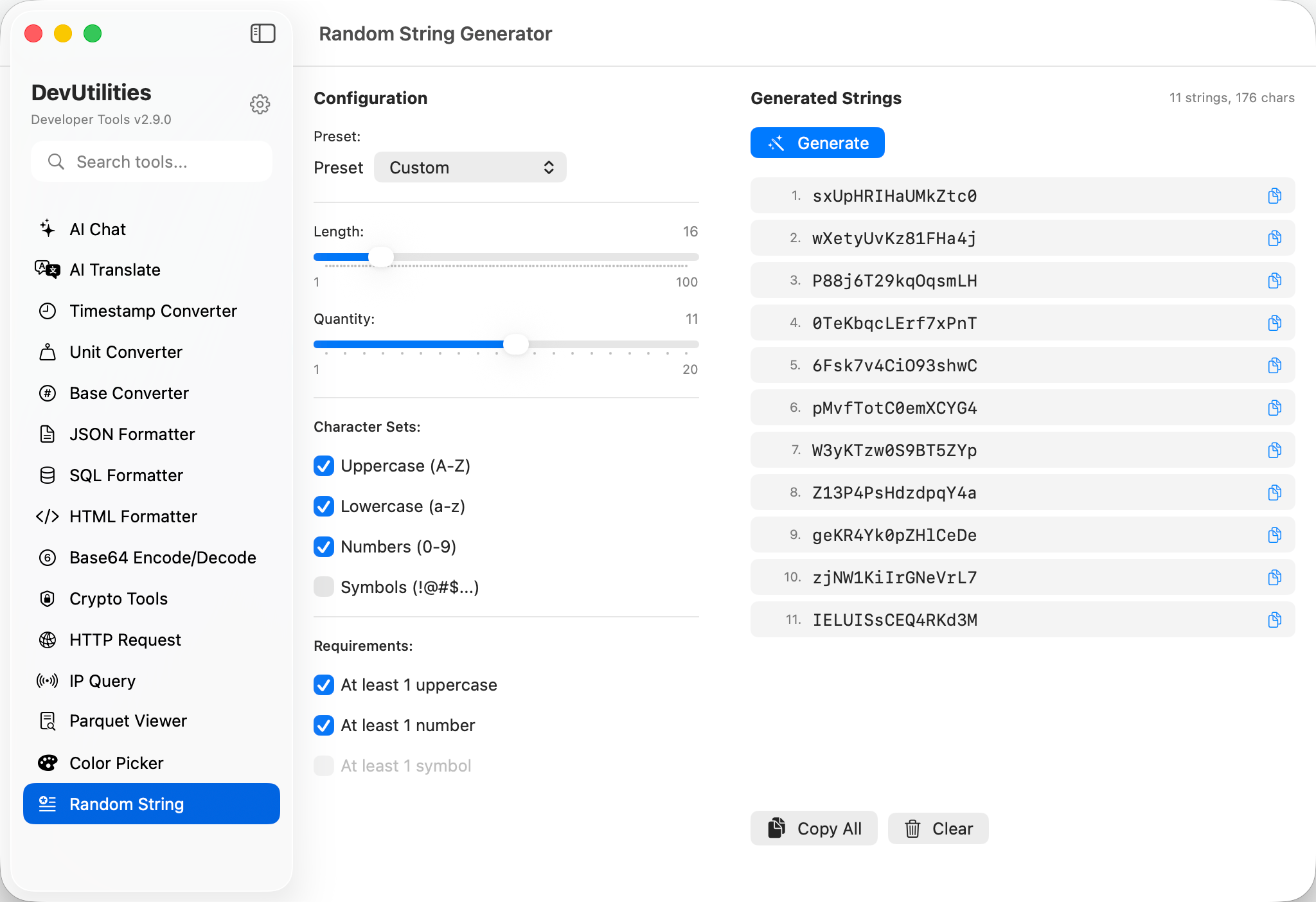 Random String Generator Screenshot