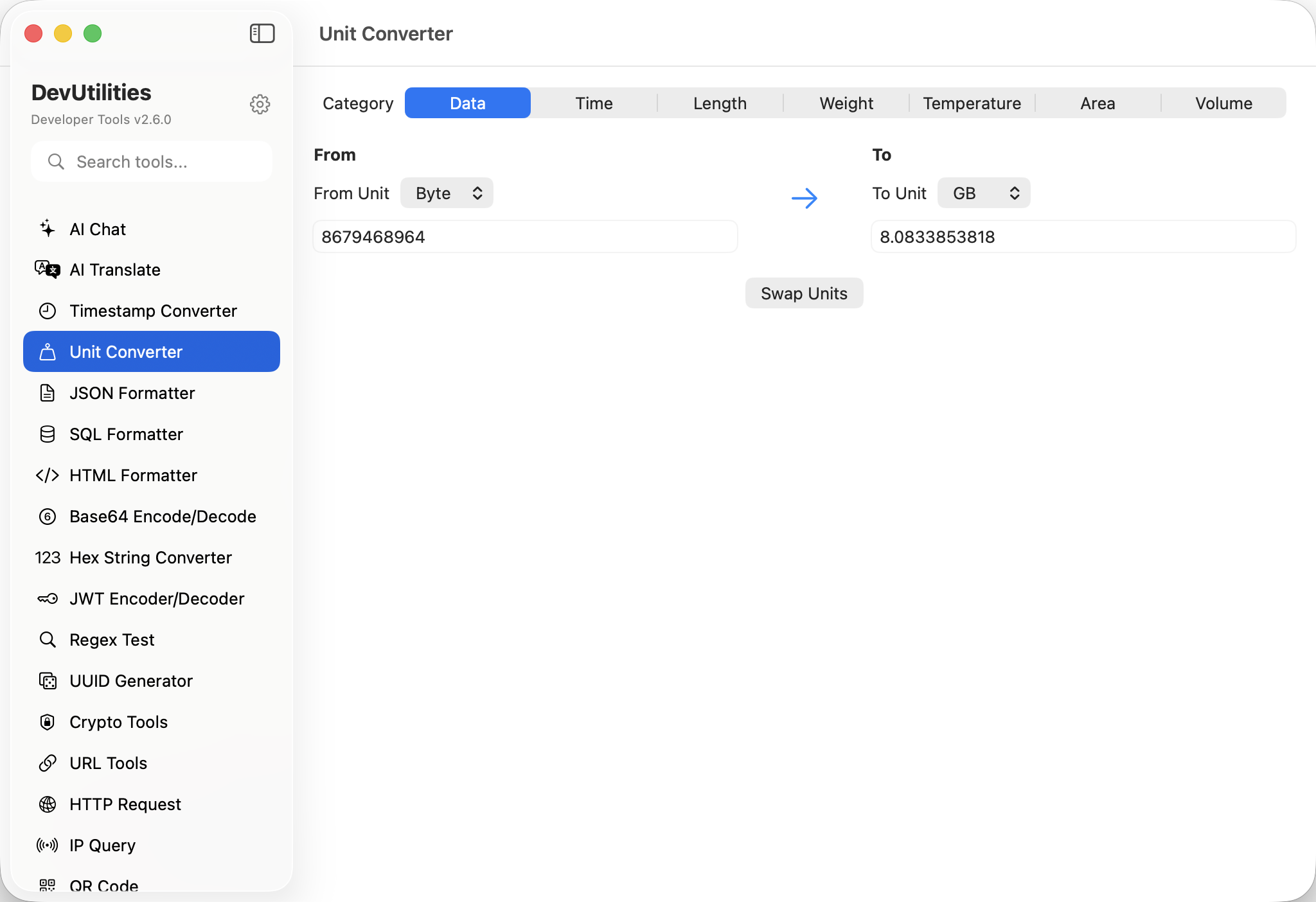 Unit Converter Screenshot
